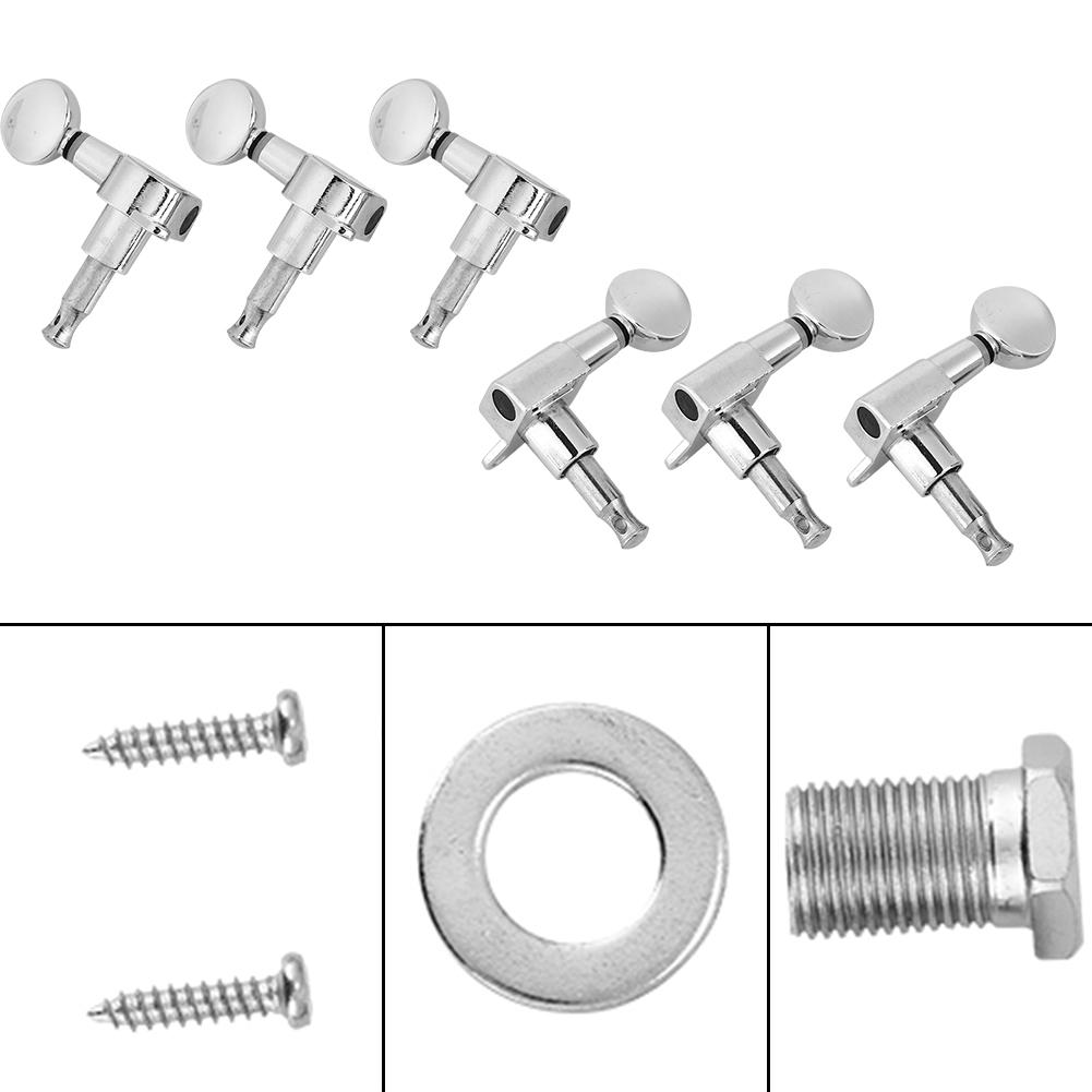 Guitar Tuning Pegs Locking Tuners Zinc Alloy Machine Heads Silver