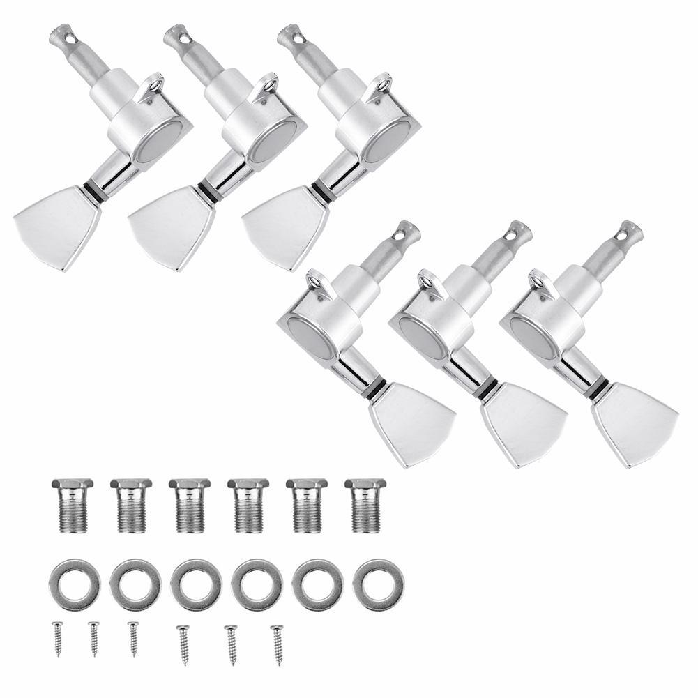 Guitar Tuning Pegs Locking Tuners Zinc Alloy Machine Heads for Guitar Silver