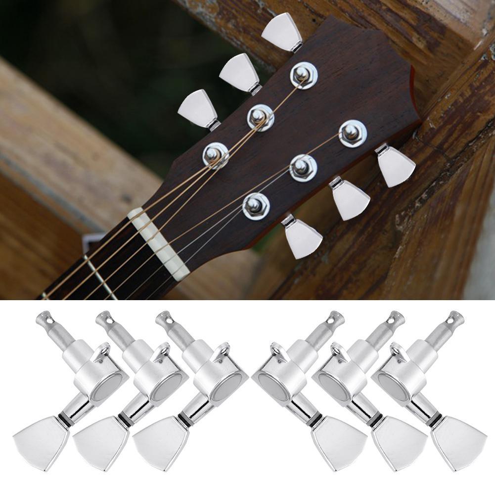 Guitar Tuning Pegs Locking Tuners Zinc Alloy Machine Heads for Guitar Silver