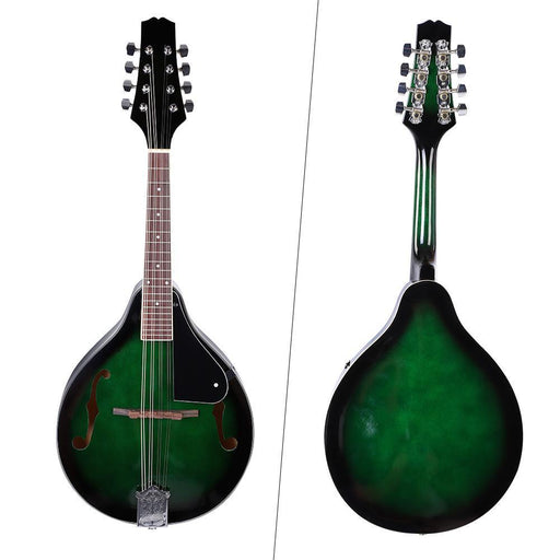 22 Fret Wooden Mandolin 8 String with Carry Storage Bag Green