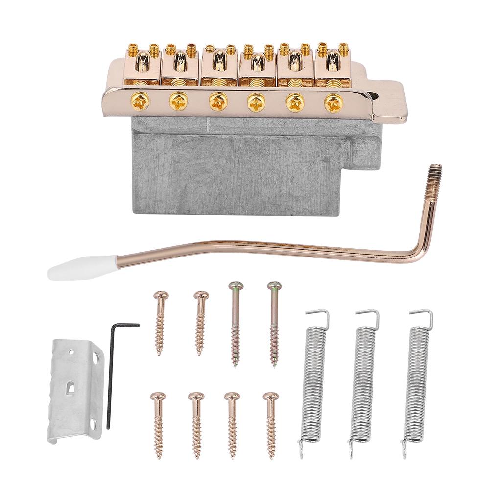 Tremolo System Single Locking Vibrato Bridge Tailpiece Replacement for ST Guitars Gold