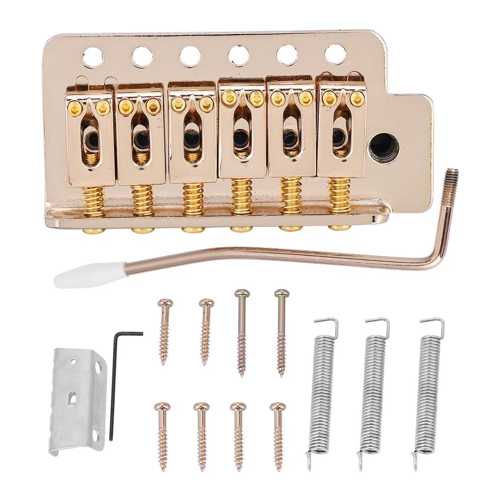 Tremolo System Single Locking Vibrato Bridge Tailpiece Replacement for ST Guitars Gold