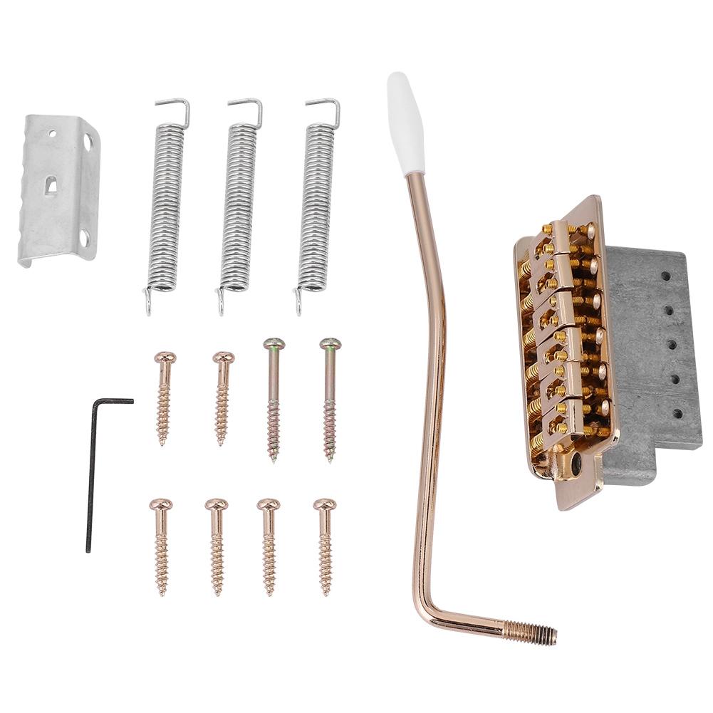 Tremolo System Single Locking Vibrato Bridge Tailpiece Replacement for ST Guitars Gold