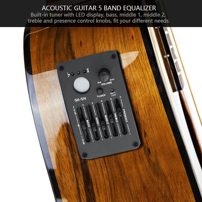 SE-5N?5 Band EQ Equalizer Pickup Tuner for Acoustic Guitar Musical Instrument Accessory Kit