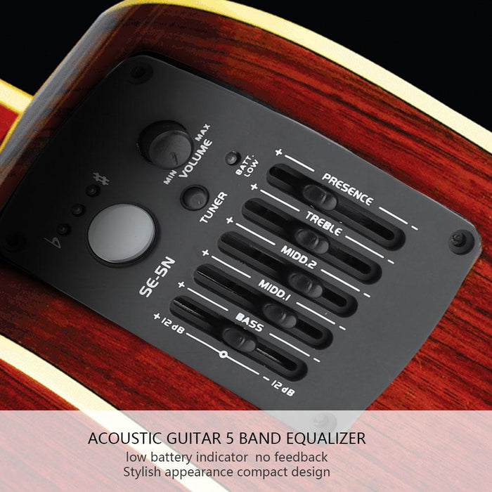 SE-5N?5 Band EQ Equalizer Pickup Tuner for Acoustic Guitar Musical Instrument Accessory Kit