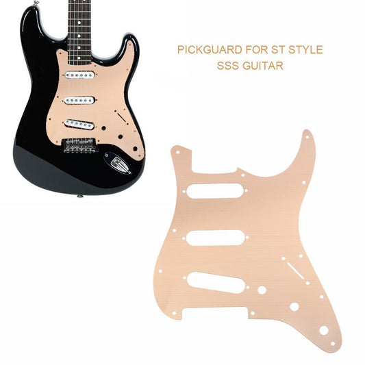 Aluminum Alloy Pickguard Scratch Plate Pick Guards for ST Style SSS Guitar(Gold)