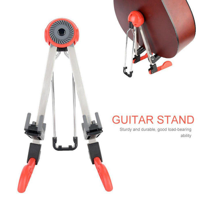 Guitar Stand, Foldable Instrument Stand ABS Material Universal for Acoustic,Classical, Electrical and Bass Guitar, FL-01P, Black
