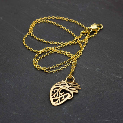 Anatomical Heart Necklace - science jewelry that makes great gifts for students and teachers in biology and medicine.