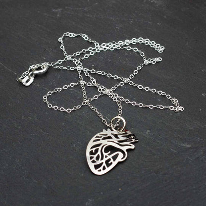 Anatomical Heart Necklace - science jewelry that makes great gifts for students and teachers in biology and medicine.