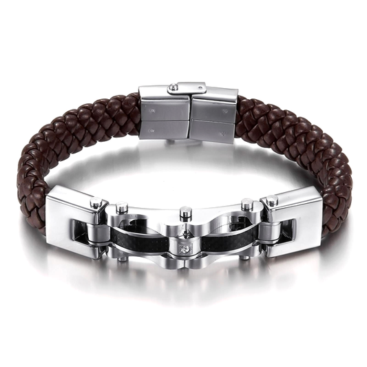 Armageddon Wing Men's Stainless Steel Bracelet (Brown)