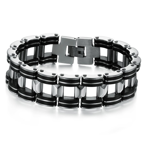 Black Strip Stainless Steel Bracelet - Florence Scovel - 1