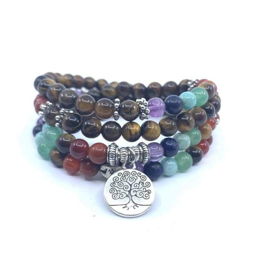 Tiger Eye 7 Chakras Healing Bracelet