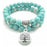 Double "Tree of Life" Bracelet in Turquoise Howlite