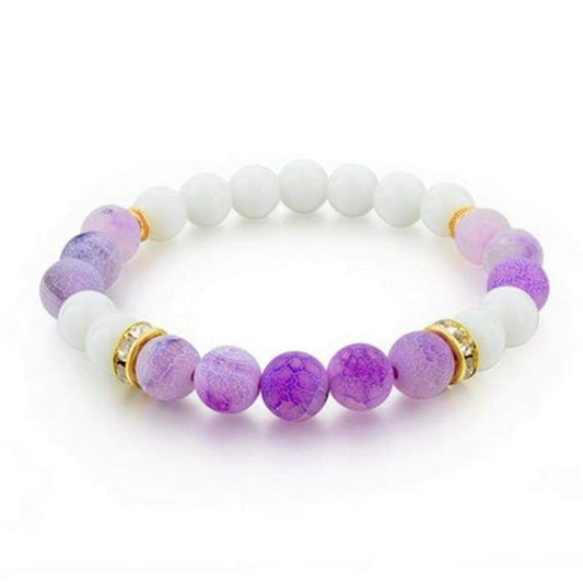 White and Violet Agate Bracelet