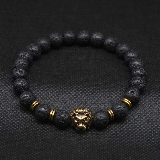 Bracelet "Strength & Vigor of the Lion" in Lava Stones