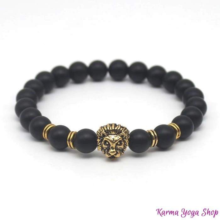 Bracelet "Strength & Vigor of the Lion" in Lava Stones