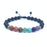 Bracelet "Healing of the 7 chakras" in Lava Stones - Adjustable
