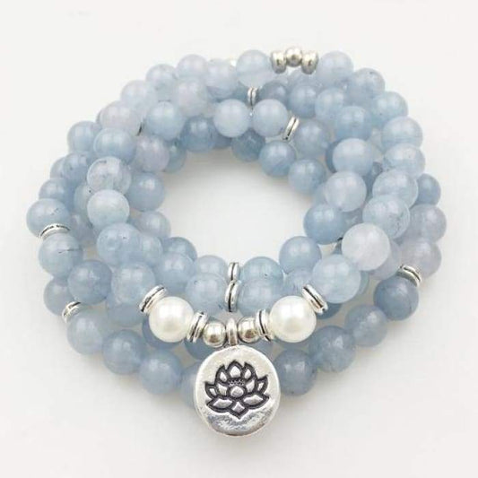 Mala Bracelet "Truth & Creativity" in Aquamarine