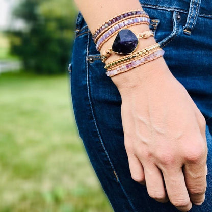 Crown Chakra Amethyst Bracelet