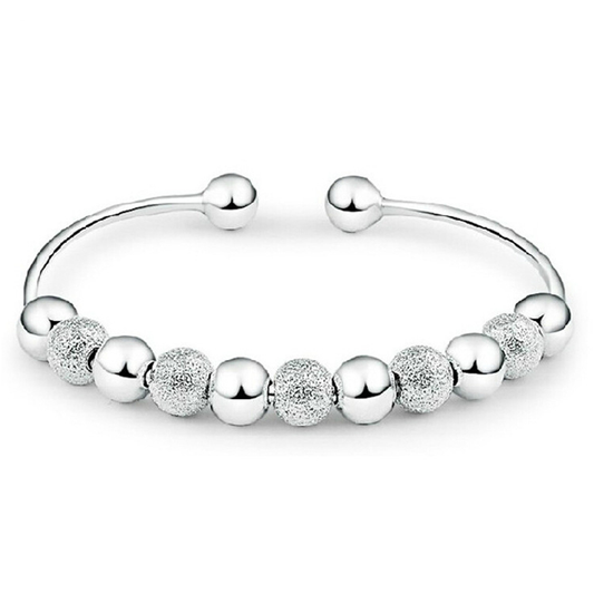 Silver Ball Cuff Bangle - Florence Scovel