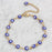 Gold Plated Stainless Steel Enamel Evil Eye Chain Bracelet