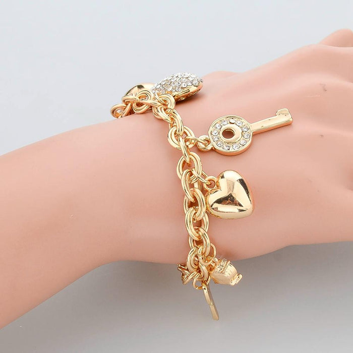 Love Locked Gold Charm Bracelet