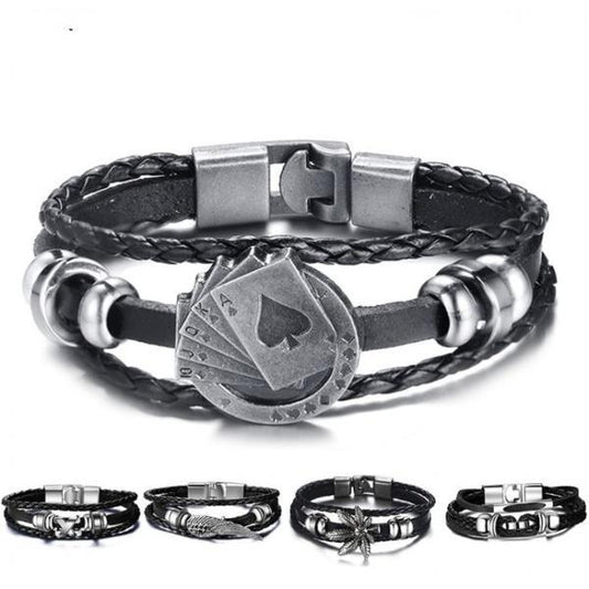 Lucky Vintage Men's Leather Bracelet