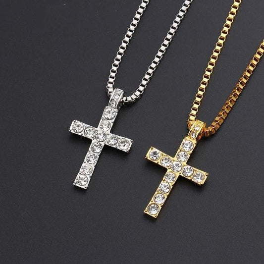 Hip Hop Iced Out Cuban Crucifix Necklace