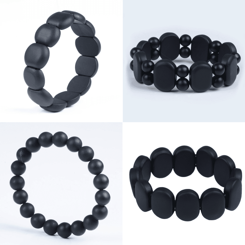 Natural Black Bian Stone Bracelet