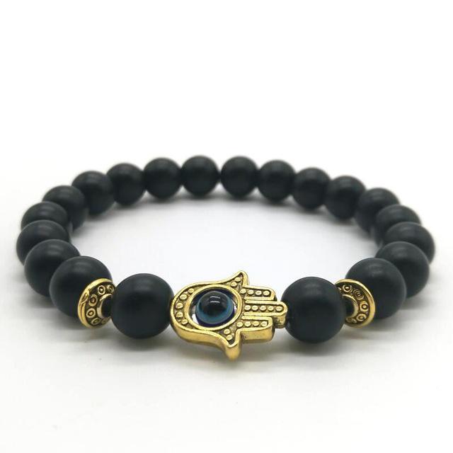 Natural Stone Hamsa Hand Bracelet