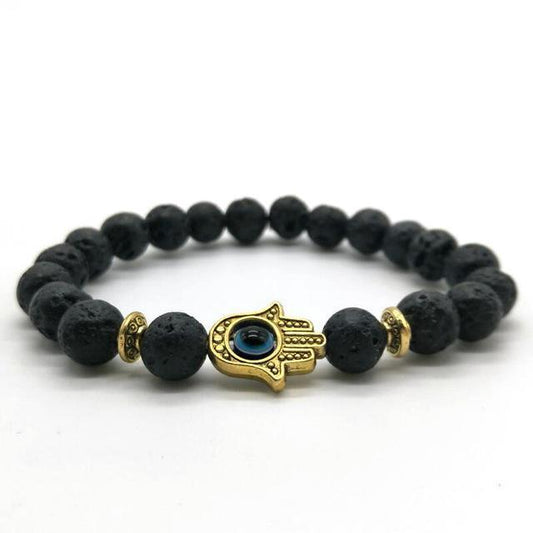 Natural Stone Hamsa Hand Bracelet