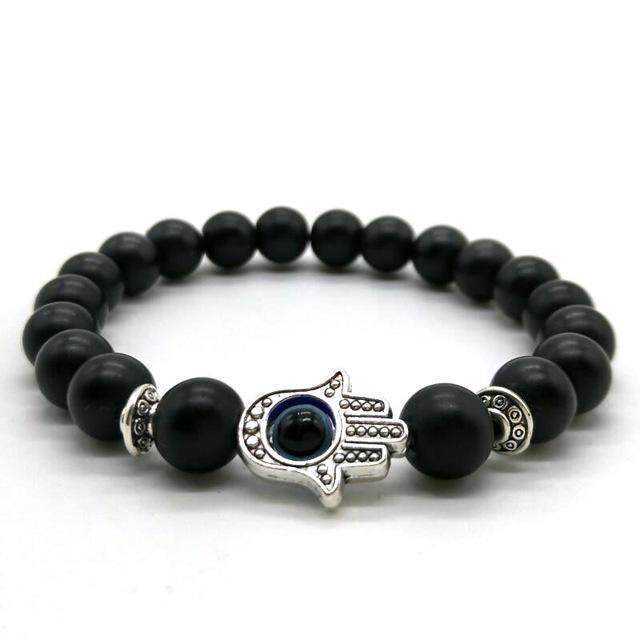 Natural Stone Hamsa Hand Bracelet