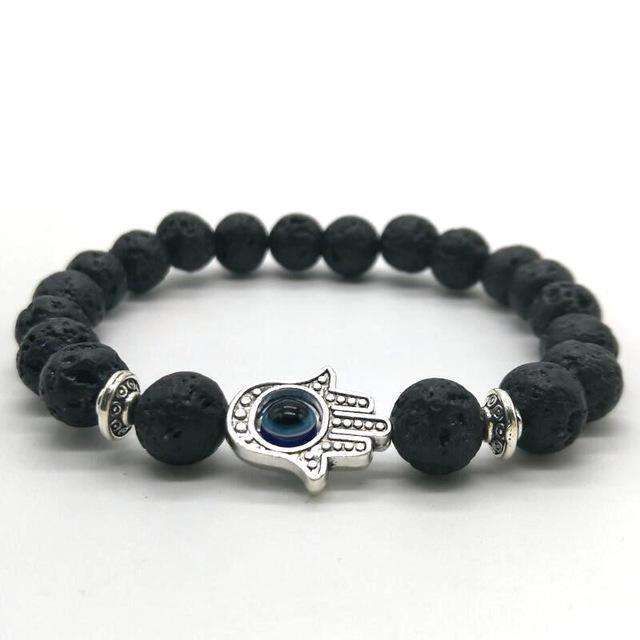 Natural Stone Hamsa Hand Bracelet