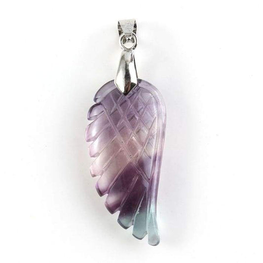 Rainbow Fluorite "Angel Wing" Pendant