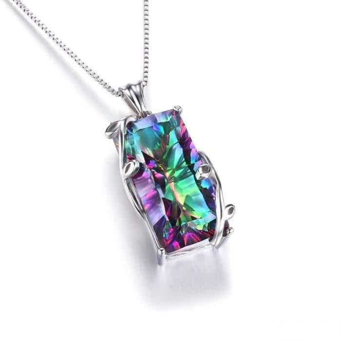 "Creative Expression and Abundance" Pendant in Rainbow Mystic Topaz