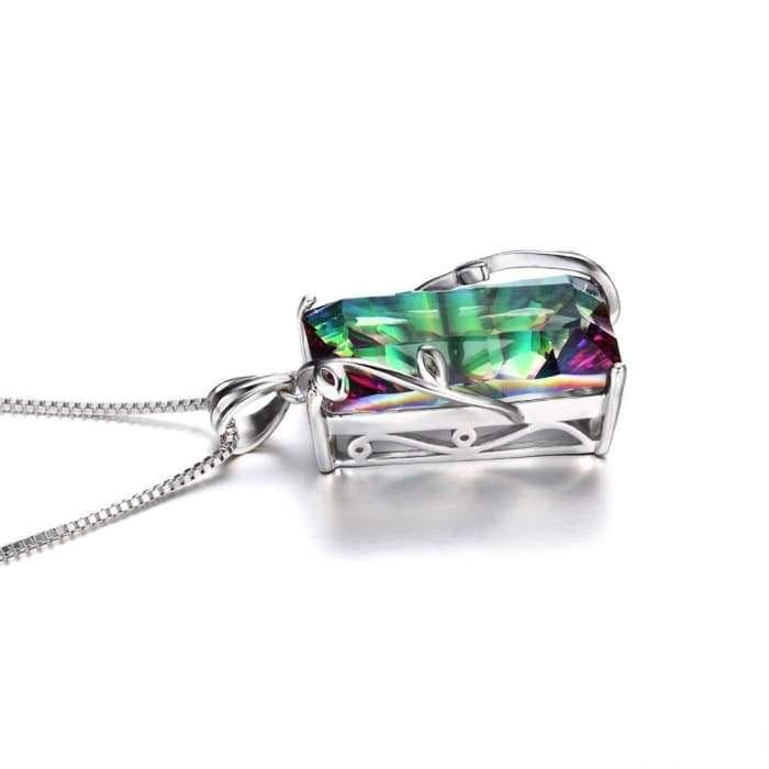 "Creative Expression and Abundance" Pendant in Rainbow Mystic Topaz