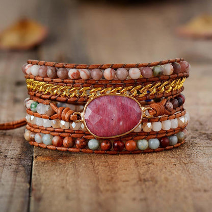 beYOUtiful Rhodonite Wrap Bracelet