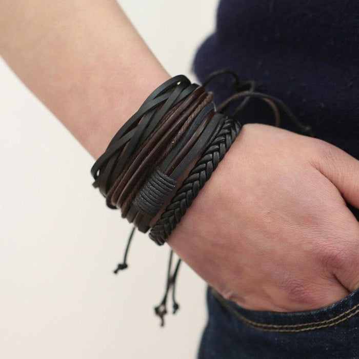 Leather Bracelet Set