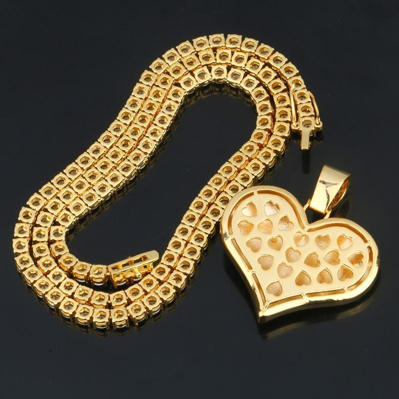 Men's Hip Hop Heart Pendant Necklace