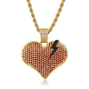 Men's Hip Hop Heart Pendant Necklace