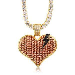 Men's Hip Hop Heart Pendant Necklace