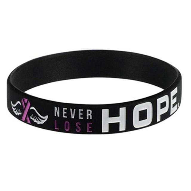 Breast cancer awareness ribbon wristband