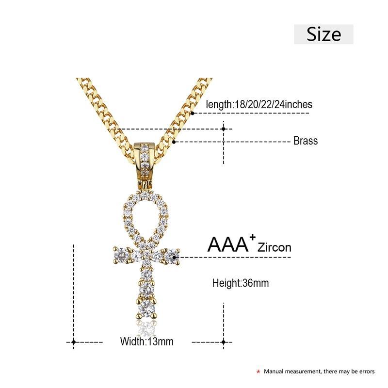 Crucifix Pendant Necklace- Hip Hop Iced Out Ankh Cross