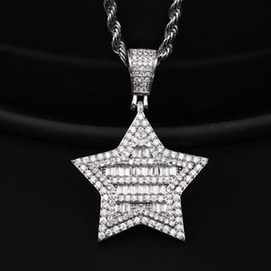 Crystal Star Pendant Necklace- Men's Hip Hop Jewelry