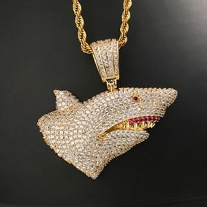 Hip Hop Open Mouth Shark Pendant Necklace