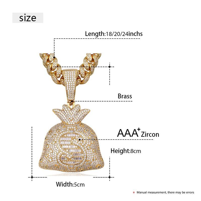 Hip Hop Big Money Bag Pendant Necklace