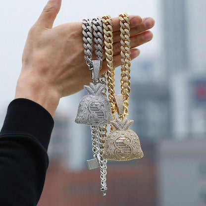 Hip Hop Big Money Bag Pendant Necklace