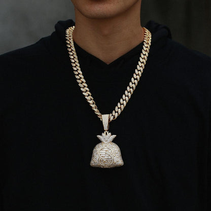 Hip Hop Big Money Bag Pendant Necklace