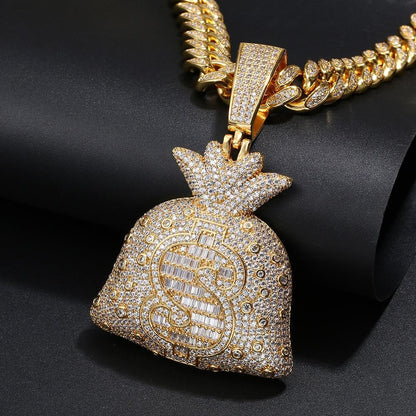 Hip Hop Big Money Bag Pendant Necklace