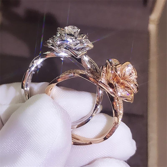 Enchanted Crystal Rose Ring